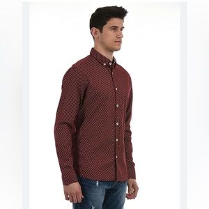 Men’s Burgundy button down shirt